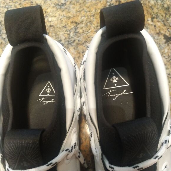 Bruno Bordese Men's Triangular Black/White Leather Sneakers Laces Size 9 US 43 - Picture 11 of 12